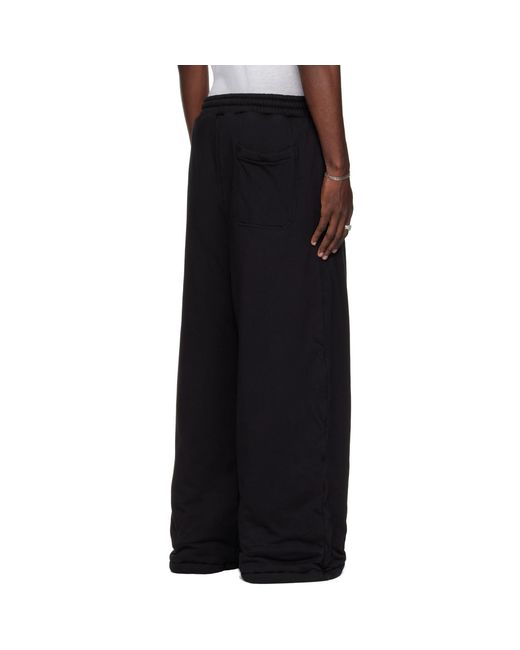 Lu'u Dan Black Wadded Bontans Sweatpants for men