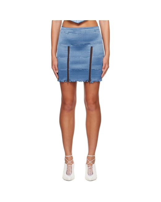 Sinéad O'Dwyer Blue Shirred Miniskirt
