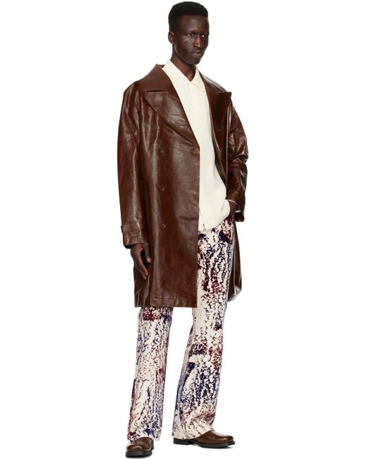 Manteau pancho brun en cuir Séfr pour homme en coloris Black