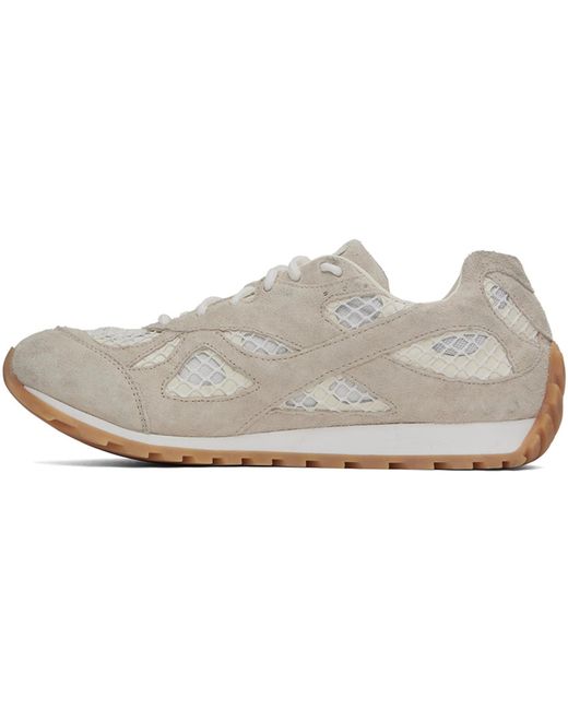 Bottega Veneta Gray Orbit Suede Mesh Runner Sneakers