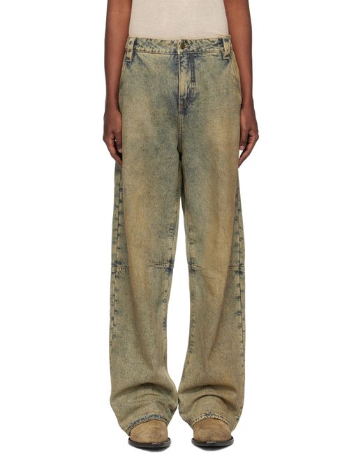 Guess Multicolor Flannel Lined Relaxed Denim Jeans for men