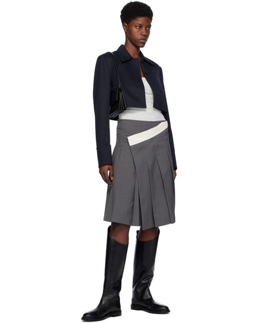 Low Classic Black Wrap Midi Skirt