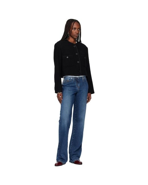 TONYWACK Black Tweed Cropped Wool Jacket