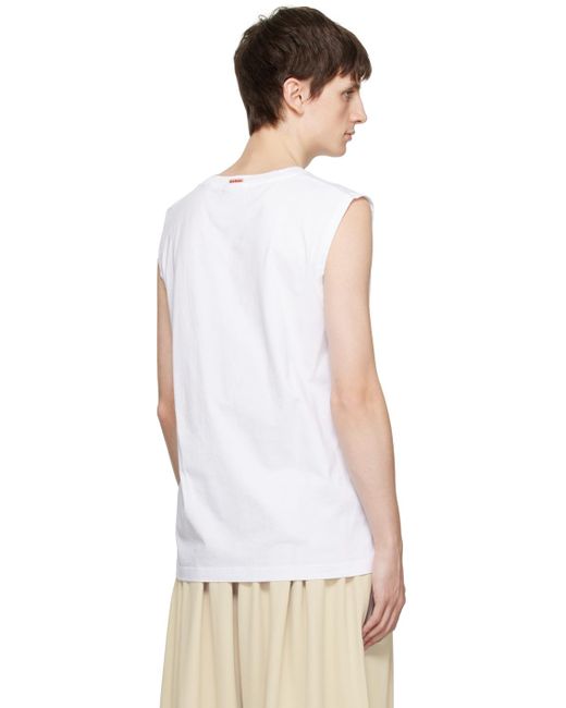 Acne White Sleeveless T-shirt for men