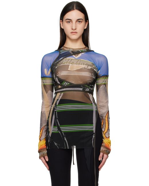 OTTOLINGER Black Mesh Deconstructed Longsleeve T-Shirt