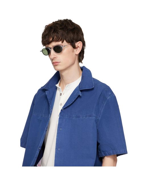 Maison Kitsuné Green A. Society Edition Hikari Clip-On Sunglasses for men