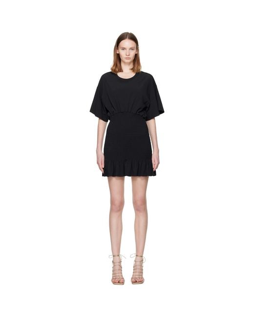 The Attico Black Fluid Cady Minidress