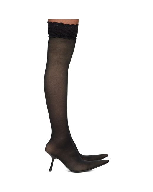 Balenciaga Black Stocking Heeled Tall Boot