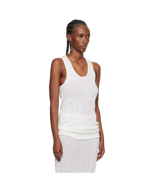 Totême  Black Crinkled Knit Tank Top