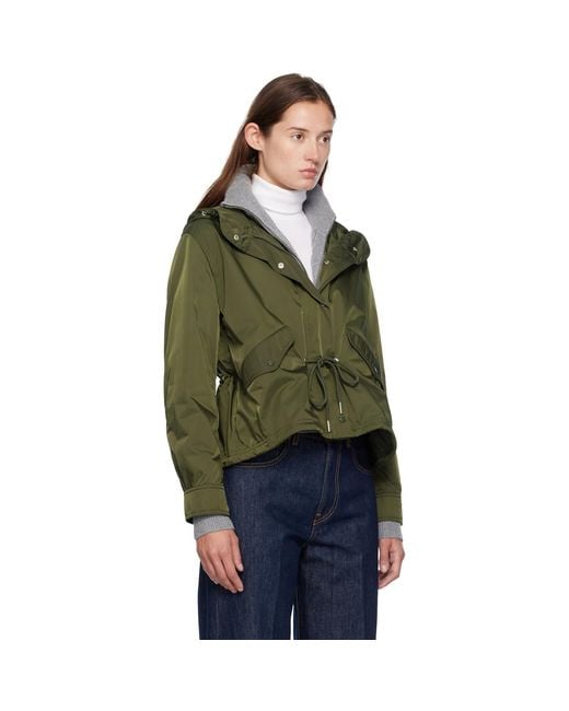 Moncler Green Noizay Hooded Parka Jacket
