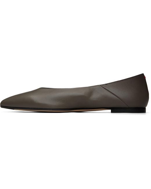 Aeyde Gray Moa Pointed-Toe Ballerina Flats