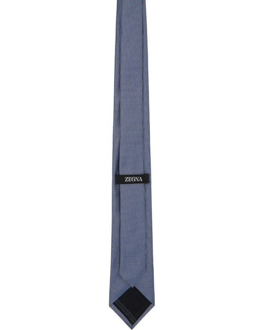 Zegna Black Silk Jacquard Tie for men