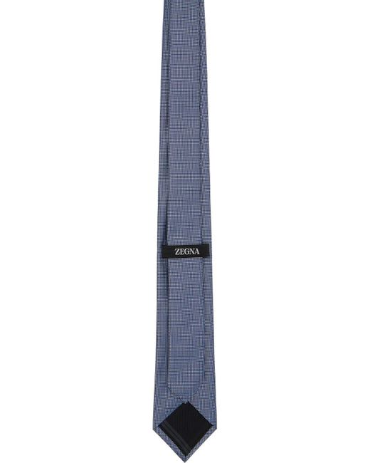 Cravate bleue en soie à motif en tissu jacquard Zegna pour homme en coloris Black
