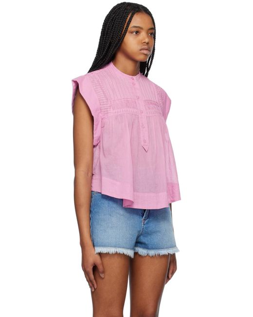 Isabel Marant Red Pink Leaza Blouse