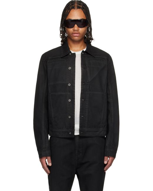Det Blev Sent Black Waxed Denim Jacket for men