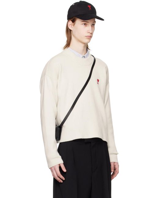 AMI Black Off-white Ami De Cœur Sweater for men