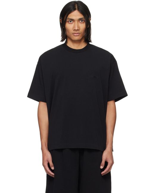 VTMNTS Black Embroide T-shirt for men