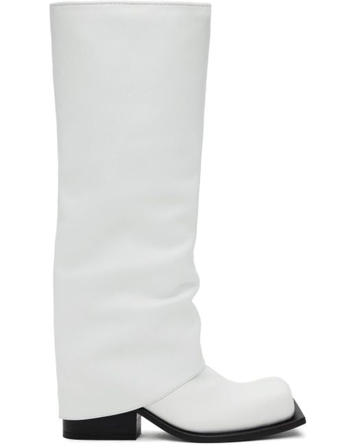 FIDAN NOVRUZOVA White Havva Chunky Heel Tall Boots