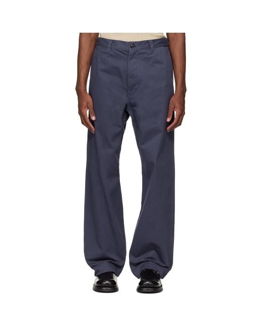 vowels Blue Work Trousers for men