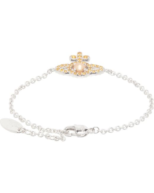 Vivienne Westwood Metallic Olympia Faux-Pearl Chain Bracelet for men