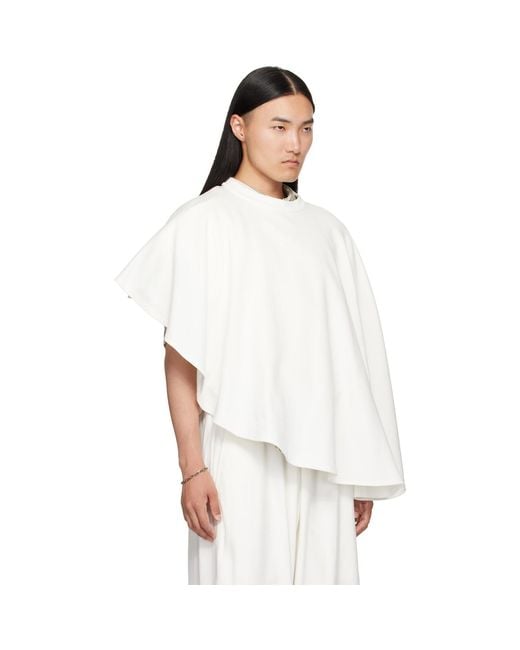 Hed Mayner White Off- Cape Sweatshirt for men