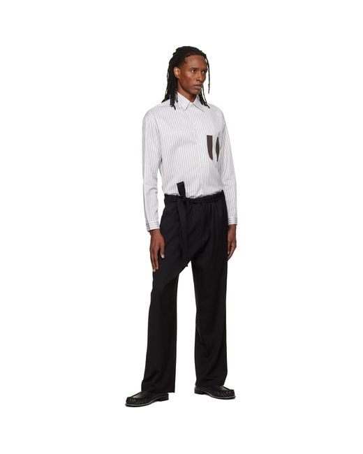 Kiko Kostadinov Black Laan Gathered Trousers for men