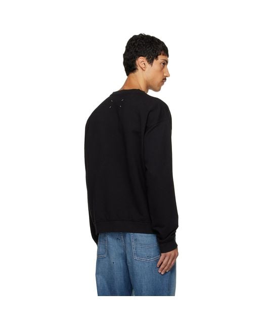 Maison Margiela Black Number Sweatshirt for men
