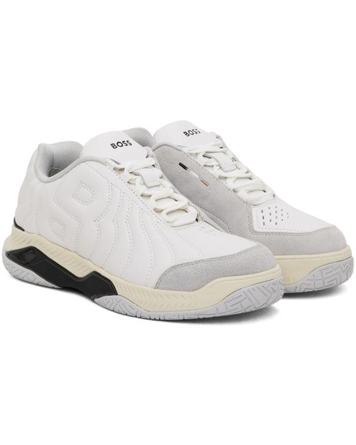 メンズ Boss ホワイト Courtstride スニーカー Black