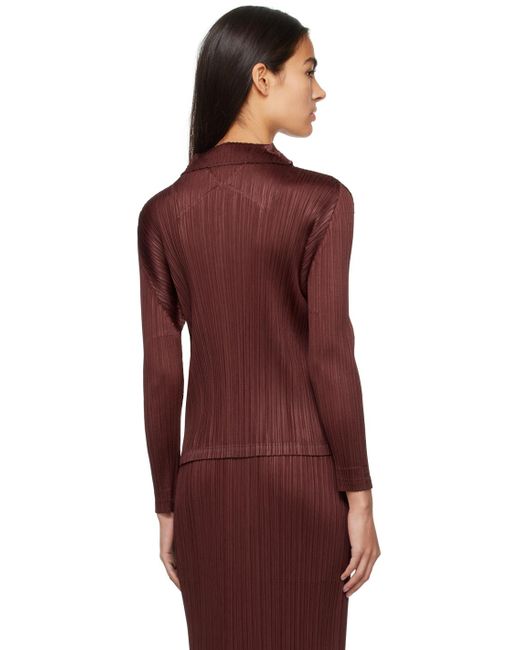 Pleats Please Issey Miyake Red Burgundy Monthly Colors October Top