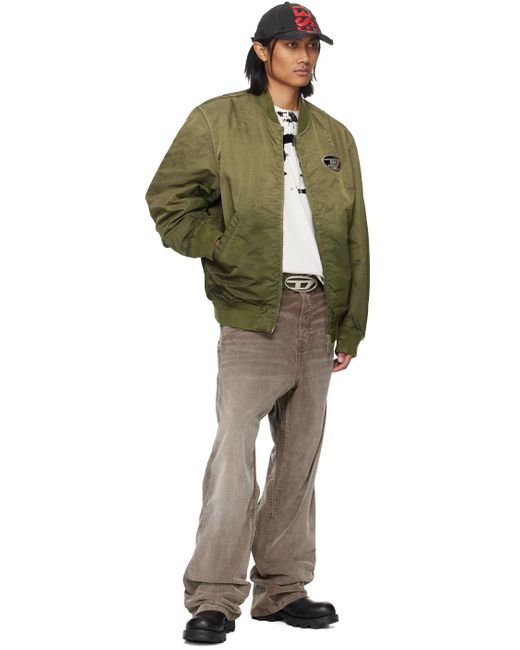 DIESEL Green J-kepes Bomber Jacket for men