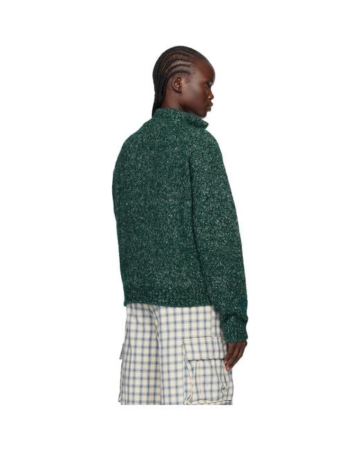ERL Green Slit Neck Alpaca Polo