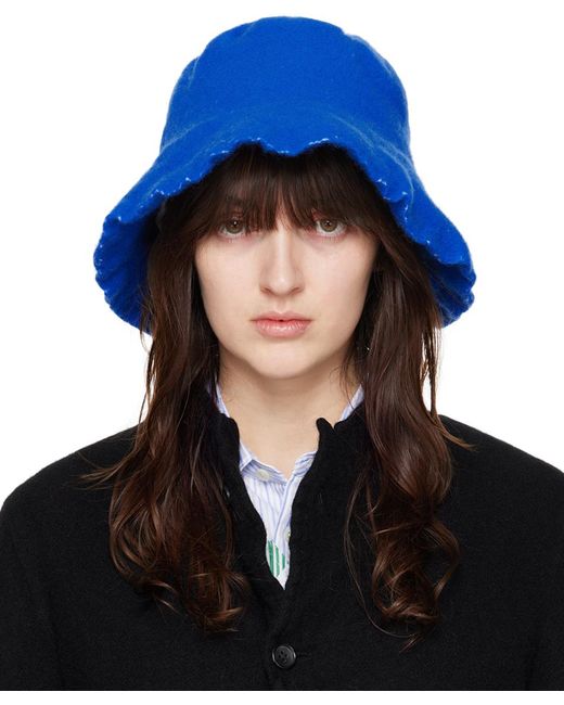 Comme des Garçons Comme Des Garçons Shirt Blue Wool Nylon Tweed Bucket Hat