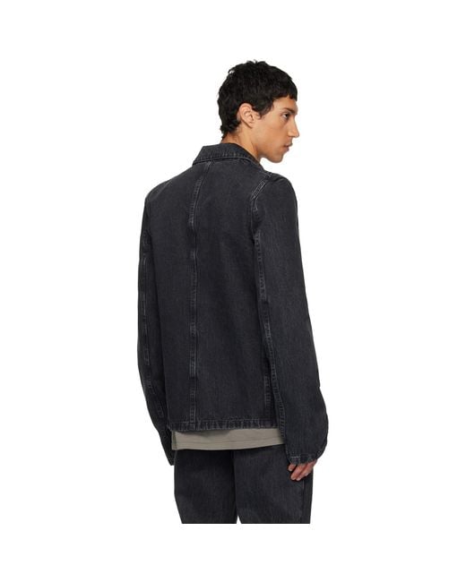 Rier Black Faded Denim Jacket for men