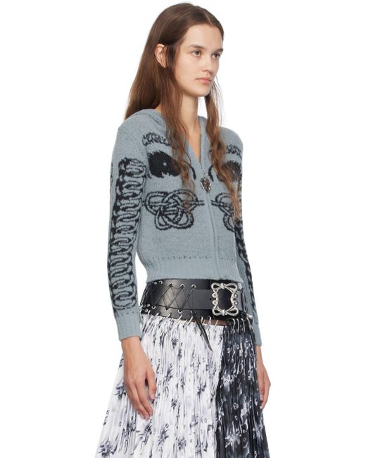 トップス CHOPOVA LOWENA Blue Knot Eye Hooded Chopova Lowena Blue