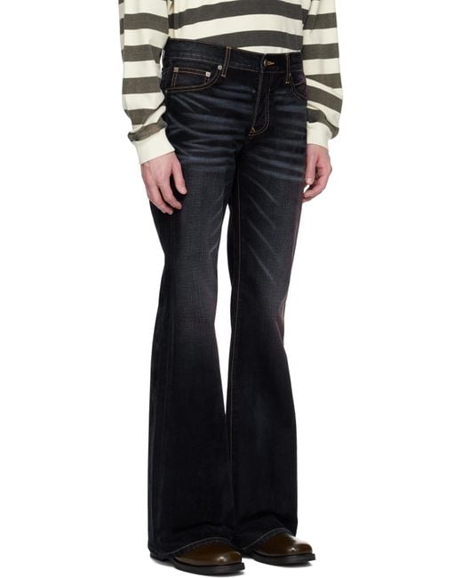 Cout de la Liberte Black Jimmy Stretch Suede Flare Jeans for men