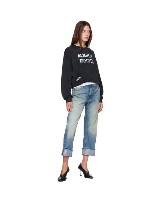 R13 Blue Cuffed X-Boyfriend Jeans