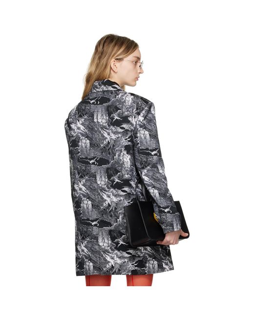 Puppets and Puppets Black Jacquard Coat