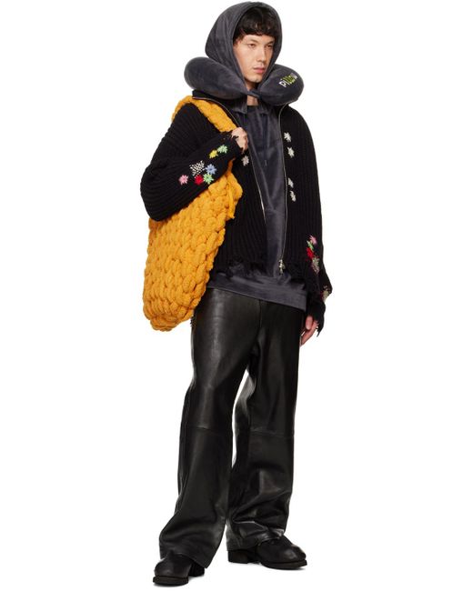 Doublet Black Neck Pillow Hoodie for men
