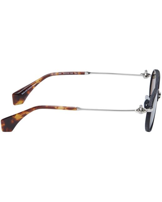 Vivienne Westwood Blacksilver Oval Sunglasses for men