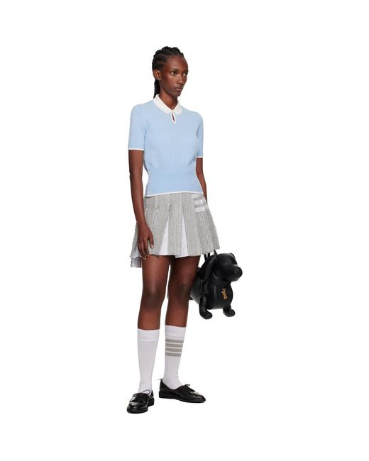 Thom Browne Black Classic Pleated 4-Bar Miniskirt