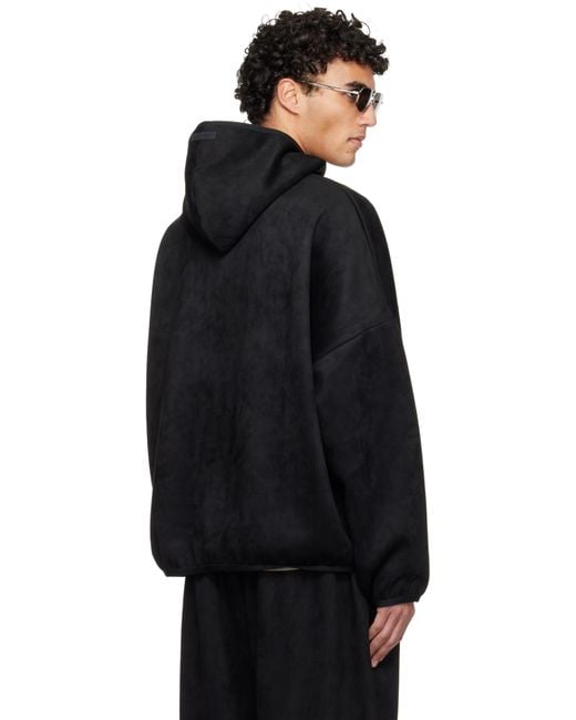 Fear Of God Black Holiday Faux-Suede Fleece Modern Hoodie for men