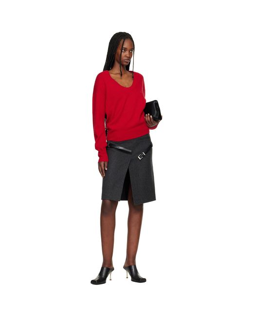 Commission Red U Neck Sweater