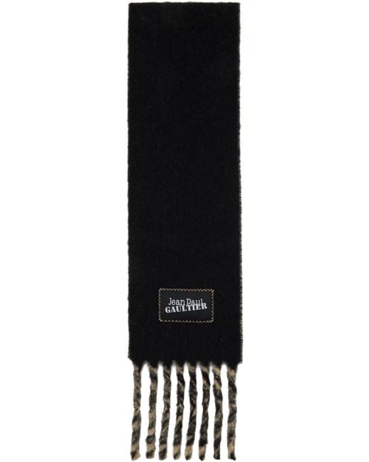 Jean Paul Gaultier Black Alpaca Scarf for men