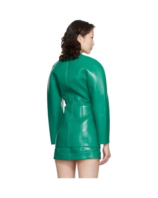 KNWLS Green Neo Leather Coat