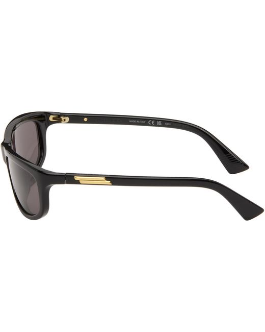 Bottega Veneta Black Rectangular Squared Sunglasses