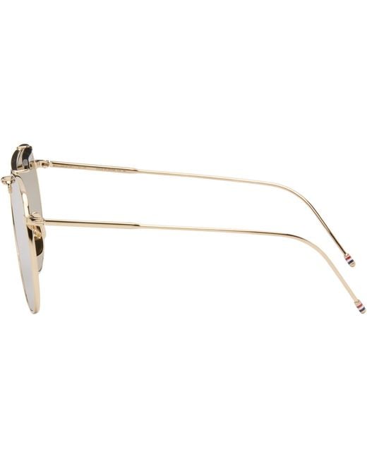 Thom Browne Black Aviator Sunglasses for men