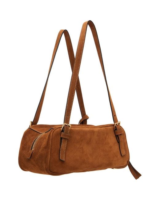 Versace Brown Tag' Suede Bowling Bag