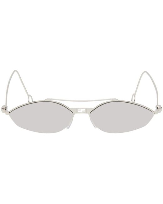 Fendi Black Silver Baguette Sunglasses