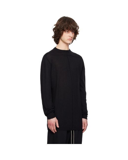 Rick Owens Black Temple Oversized Level Sweater for men