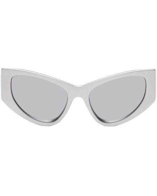 Balenciaga White Silver Led Frame Sunglasses for men